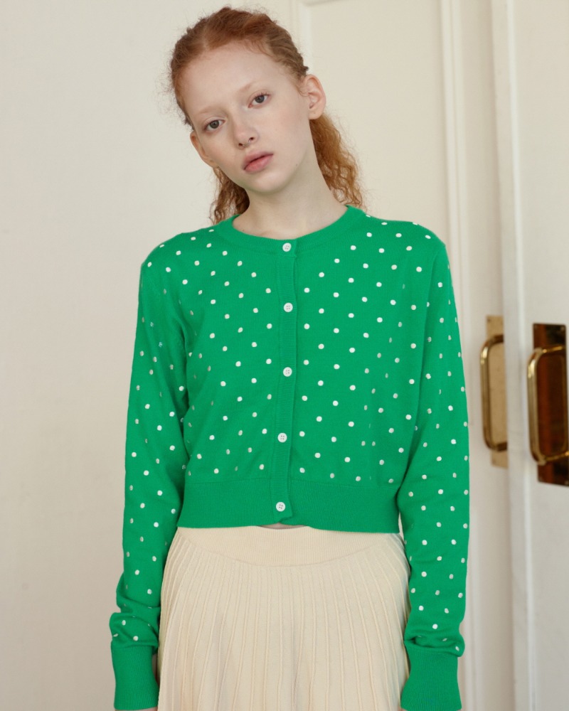 [BC21SSKN41GN] LIKE CASHMERE DOT CADIGAN [GREEN]