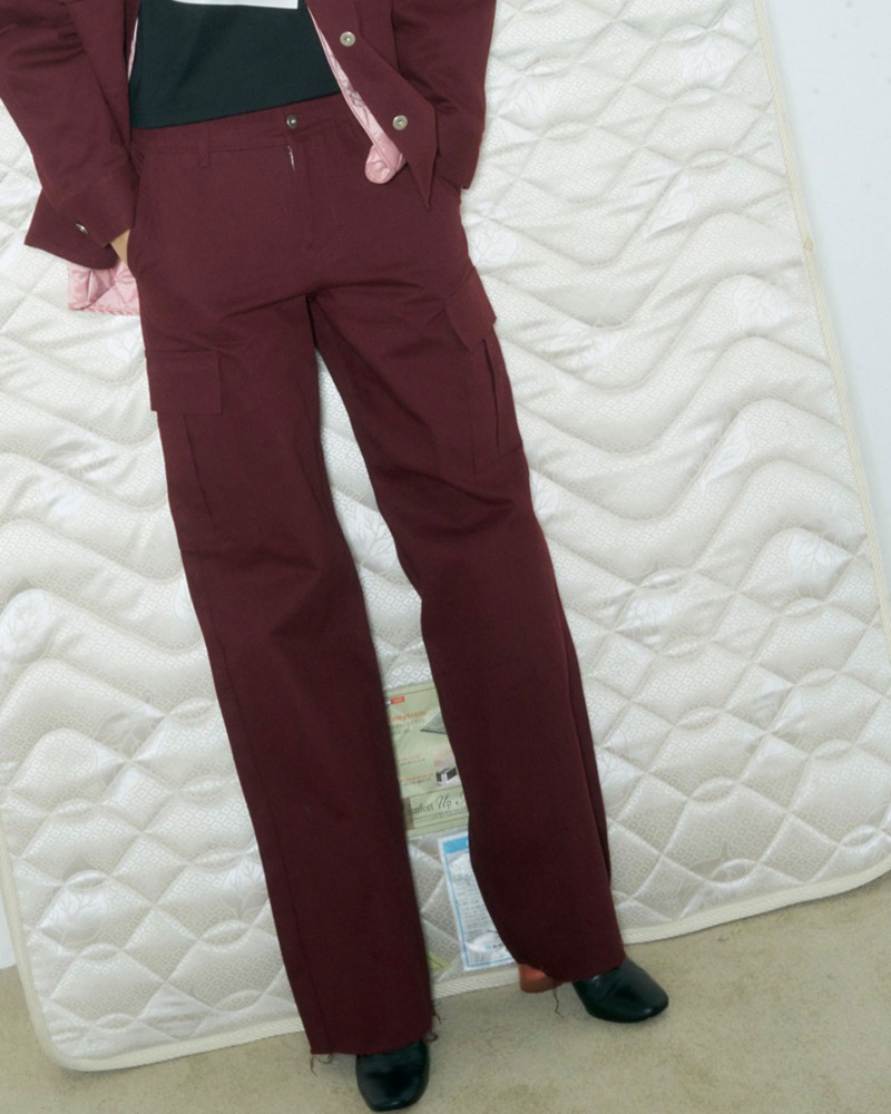 [BC18FWPT05WN]WIDE CARGO PANTS [WINE]